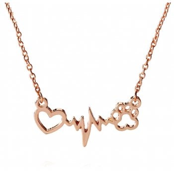 Bear's and Dog's Foot Print Electrocardiogram Necklace