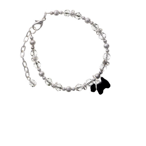 Black Scottie Dog Clear Beaded Bracelet