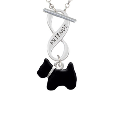 Black Scottie Dog Friends Infinity Toggle Necklace