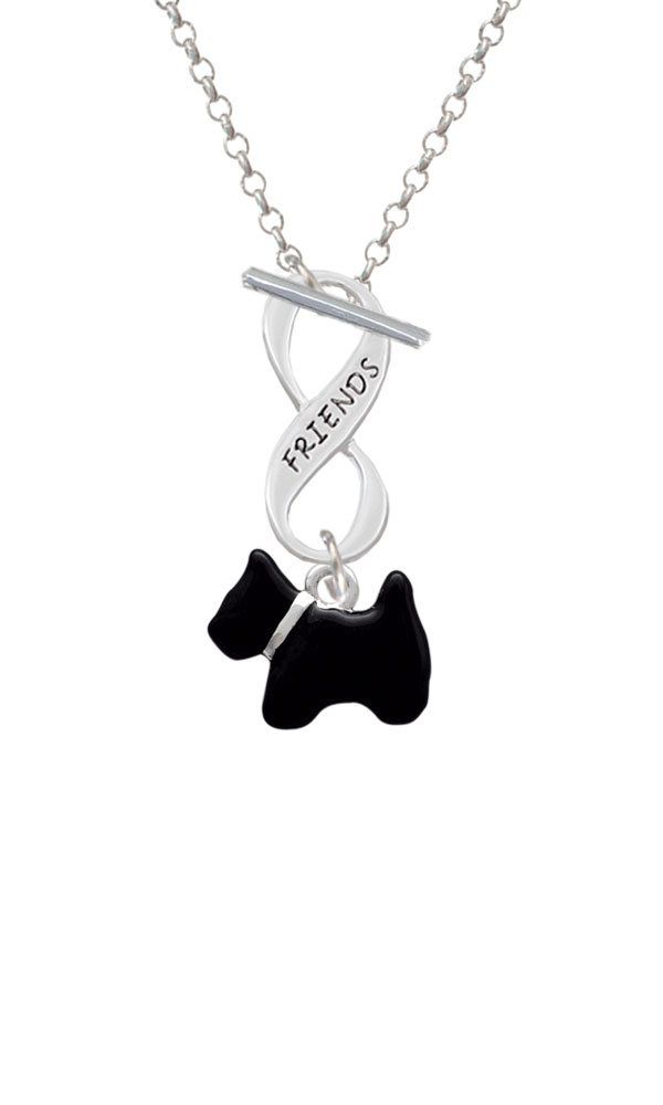 Black Scottie Dog Friends Infinity Toggle Necklace