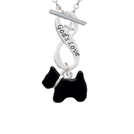 Black Scottie Dog God's Love Infinity Toggle Necklace