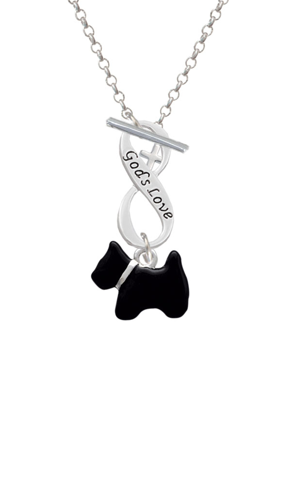 Black Scottie Dog God's Love Infinity Toggle Necklace