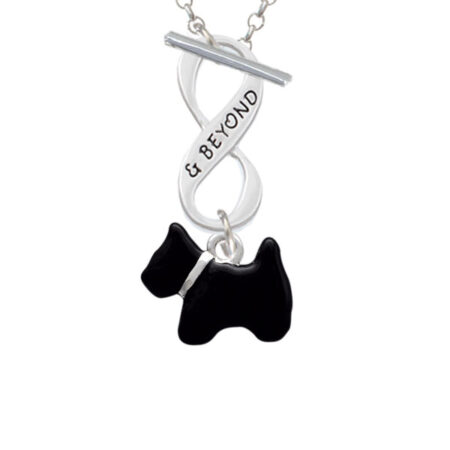 Black Scottie Dog Infinity and Beyond Toggle Necklace