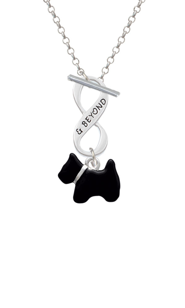 Black Scottie Dog Infinity and Beyond Toggle Necklace