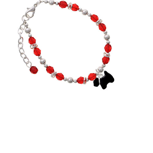 Black Scottie Dog Red Beaded Bracelet
