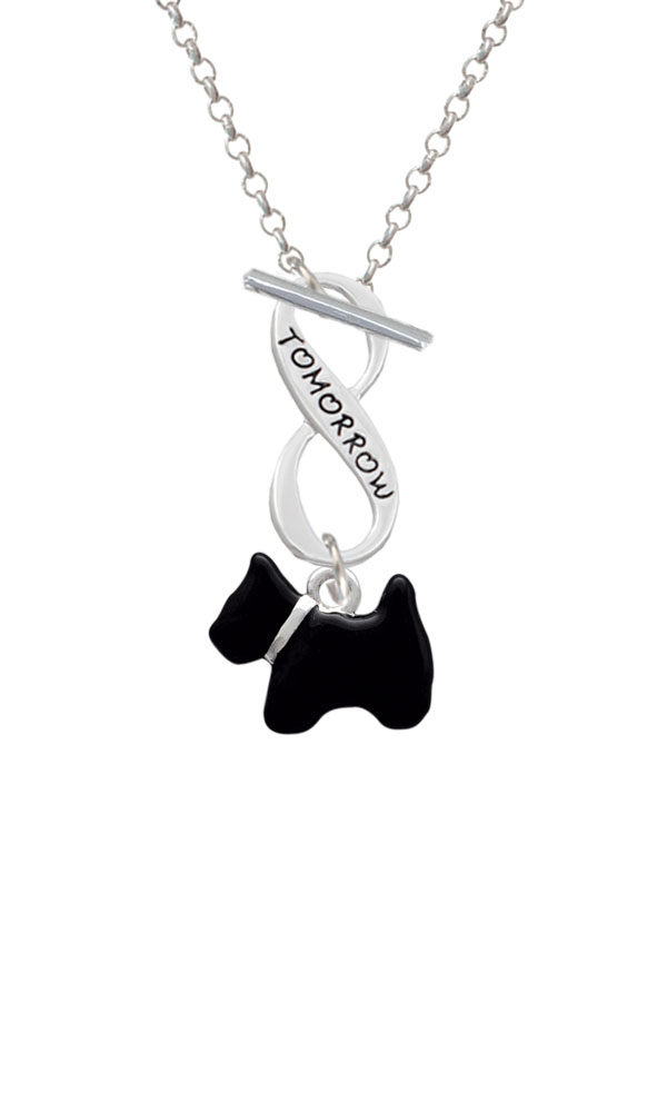 Black Scottie Dog Today Tomorrow Infinity Toggle Necklace