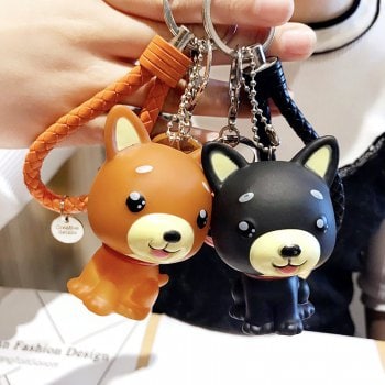 Creative Cartoon Shiba Inu Law Dog Keychain Men And Women Bags Pendant Car Ornaments Student Gifts