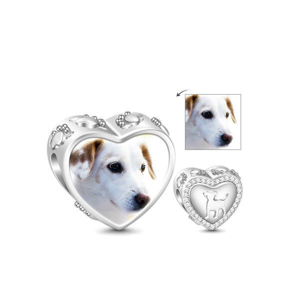 Cute Dog Photo Charm Sterling Silver