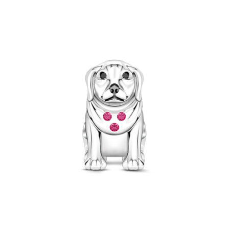 Devoted Dog Charm Sterling Silver