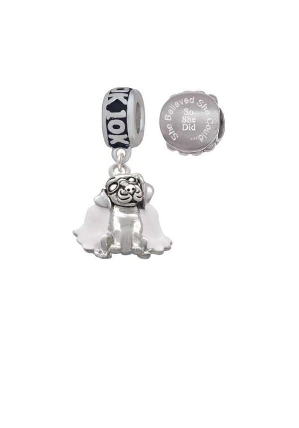 Dog Angel 10K Run She Believed She Could Charm Beads (Set of 2)