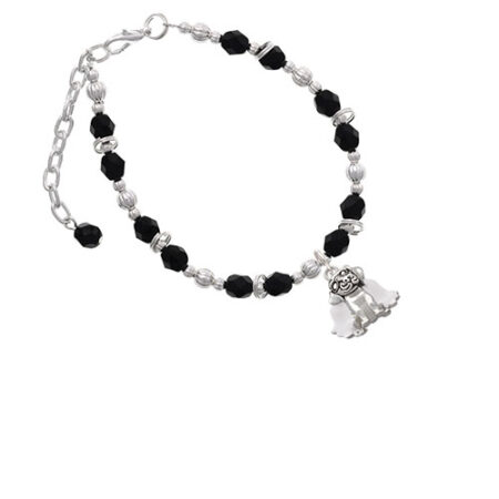 Dog Angel Black Beaded Bracelet