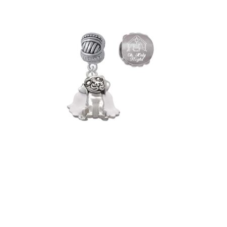 Dog Angel Come Let us Adore Him Charm Beads (Set of 2)