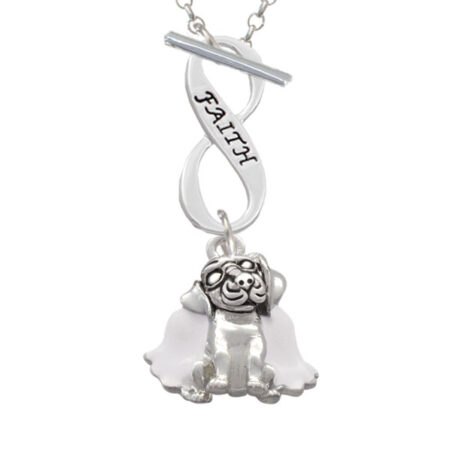 Dog Angel Faith Infinity Toggle Necklace