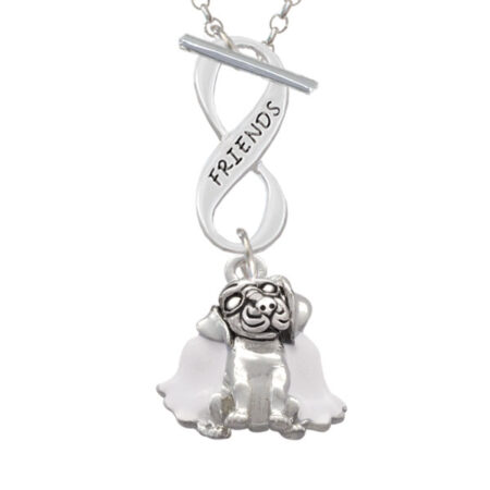 Dog Angel Friends Infinity Toggle Necklace