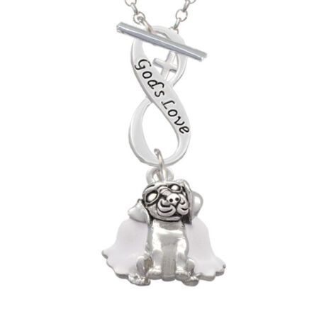 Dog Angel God's Love Infinity Toggle Necklace