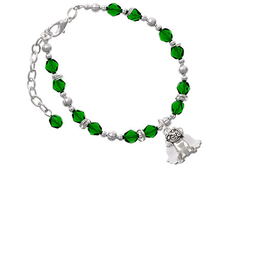 Dog Angel Green Beaded Bracelet