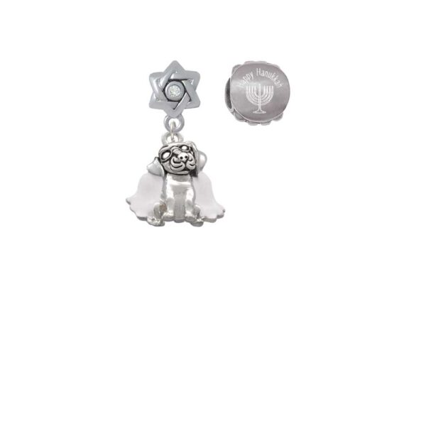 Dog Angel Happy Hanukkah Charm Beads (Set of 2)