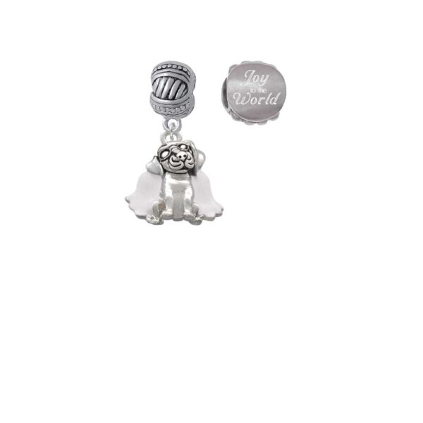 Dog Angel Joy to the World Charm Beads (Set of 2)