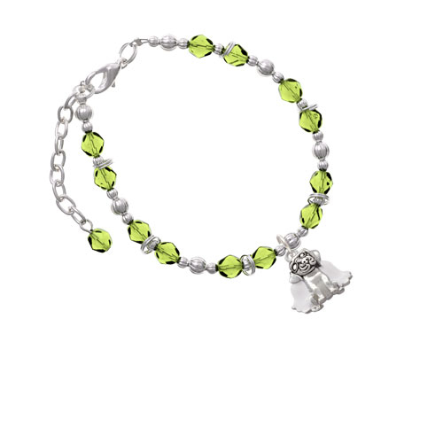 Dog Angel Lime Green Beaded Bracelet