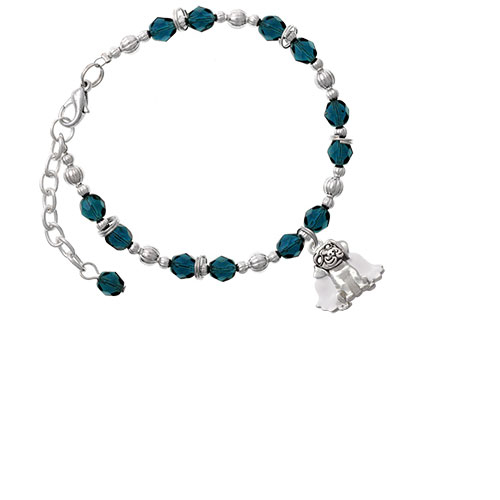 Dog Angel Navy Blue Beaded Bracelet