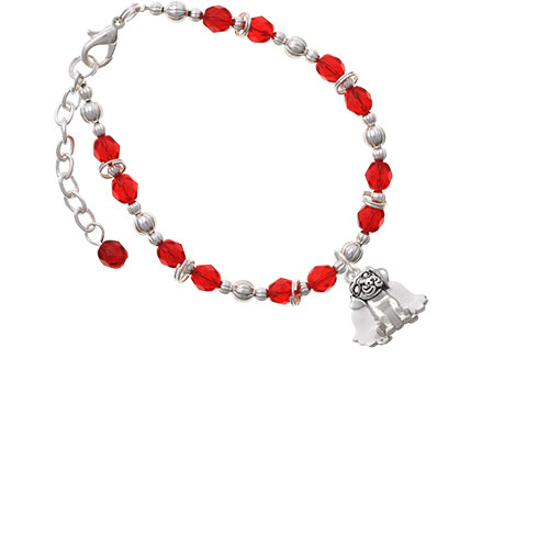 Dog Angel Red Beaded Bracelet