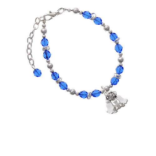 Dog Angel Royal Blue Beaded Bracelet
