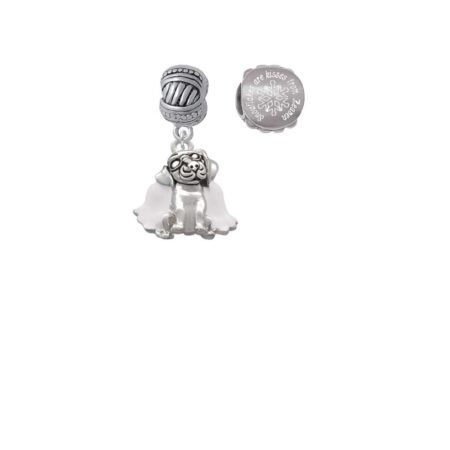 Dog Angel Snowflakes are Kisses from Heaven Charm Beads (Set of 2)