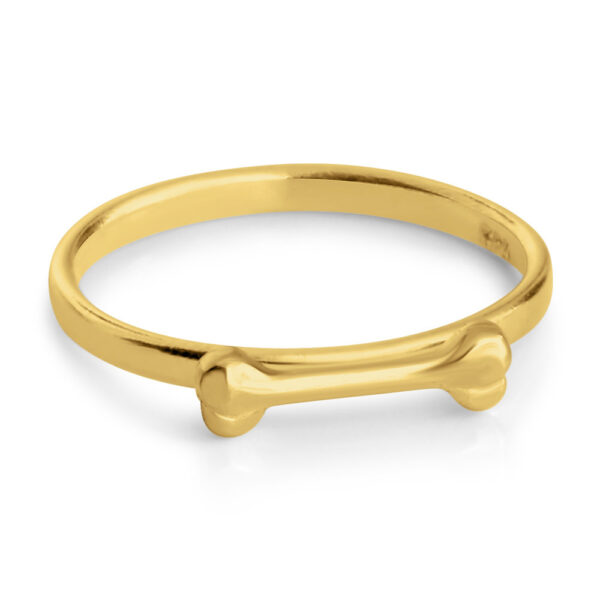 Dog Bone Puppy Treat Pet Animal Stackable Ring #14K Gold Plated over 925 Sterling Silver #Azaggi R0538G - 5