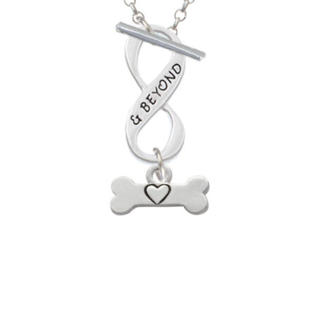 Dog Bone with Heart Infinity and Beyond Toggle Necklace