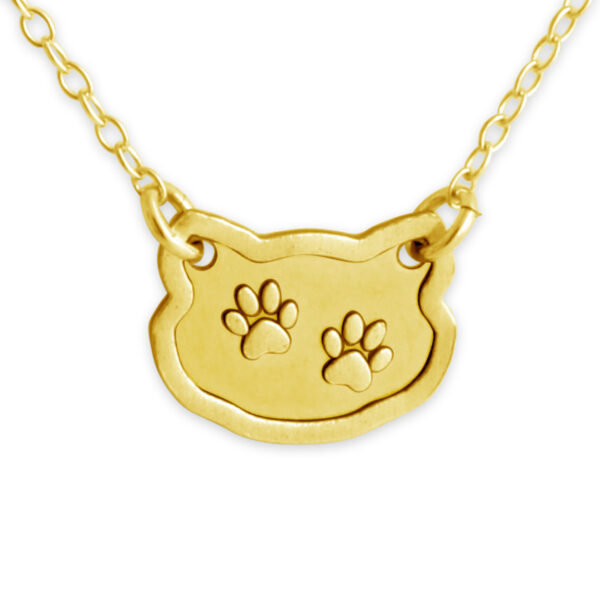 Dog / Cat Paw Prints Pendant Necklace #14K Gold Plated over 925 Sterling Silver #Azaggi N0274G - 12'' child