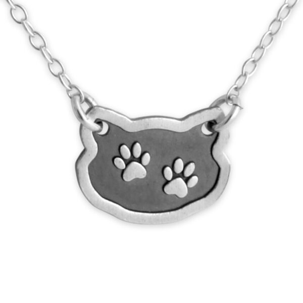 Dog / Cat Paw Prints Pendant Necklace #925 Sterling Silver #Azaggi N0274S - 12'' child