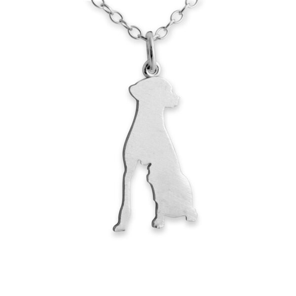 Dog Silhouette Charm Pendant Necklace #925 Sterling Silver #Azaggi N0360S - 12'' child
