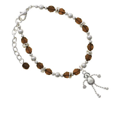 Dog with 4 Dangle legs Brown Beaded Bracelet