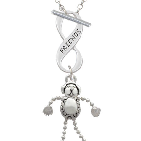 Dog with 4 Dangle legs Friends Infinity Toggle Necklace