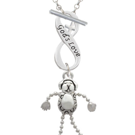 Dog with 4 Dangle legs God's Love Infinity Toggle Necklace