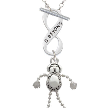 Dog with 4 Dangle legs Infinity and Beyond Toggle Necklace