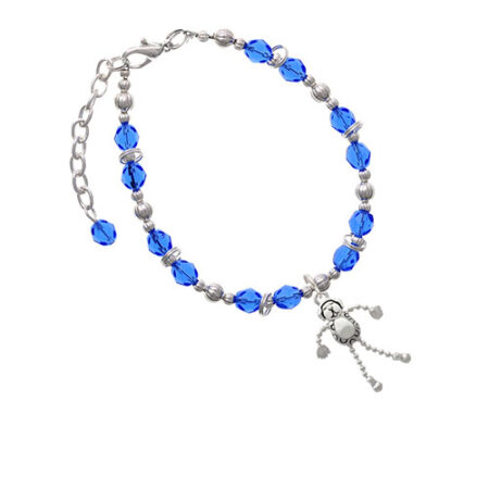 Dog with 4 Dangle legs Royal Blue Beaded Bracelet