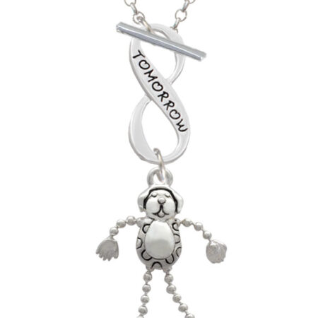 Dog with 4 Dangle legs Today Tomorrow Infinity Toggle Necklace