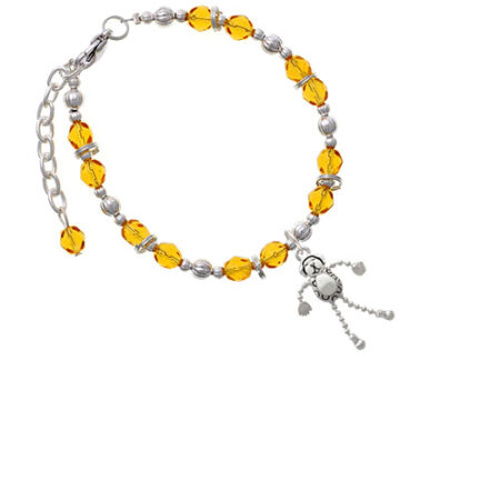 Dog with 4 Dangle legs Yellow Beaded Bracelet