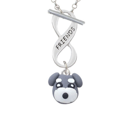 Fimo Clay Puppy Dog Friends Infinity Toggle Necklace