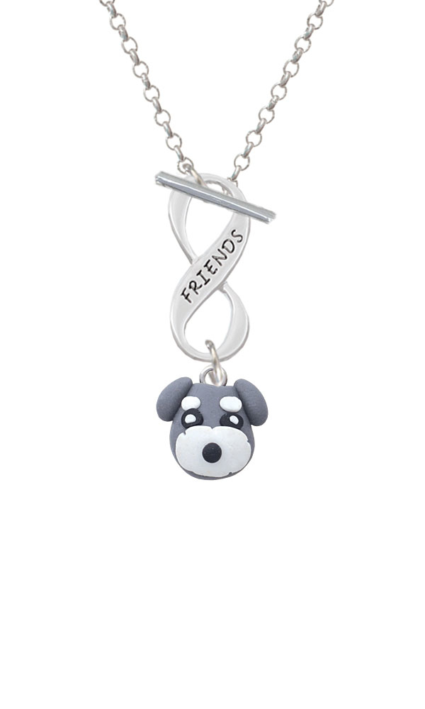 Fimo Clay Puppy Dog Friends Infinity Toggle Necklace