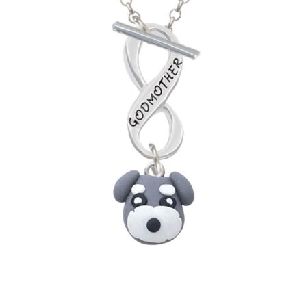 Fimo Clay Puppy Dog Godmother Infinity Toggle Necklace