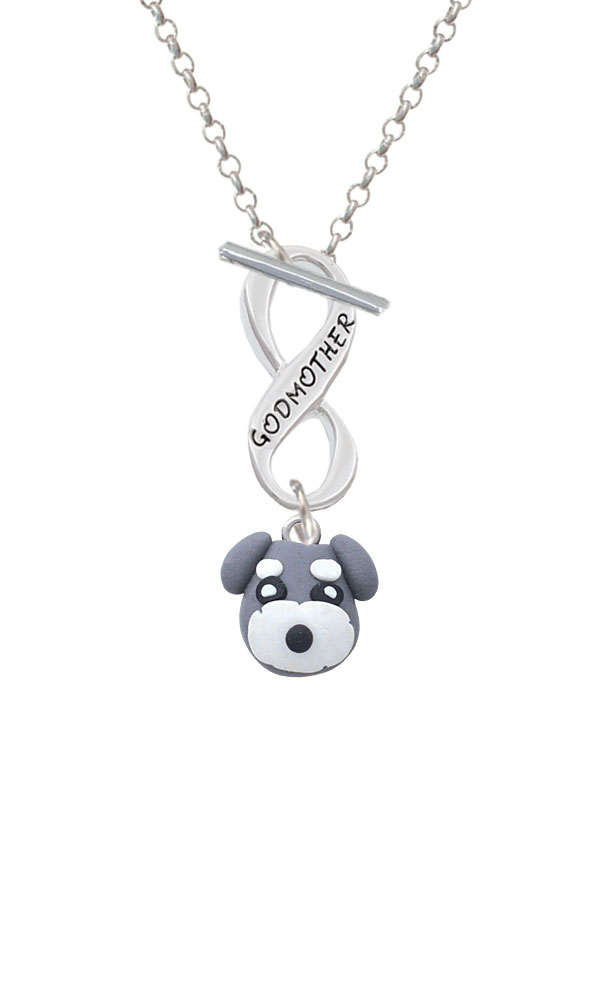 Fimo Clay Puppy Dog Godmother Infinity Toggle Necklace