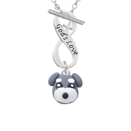 Fimo Clay Puppy Dog God's Love Infinity Toggle Necklace