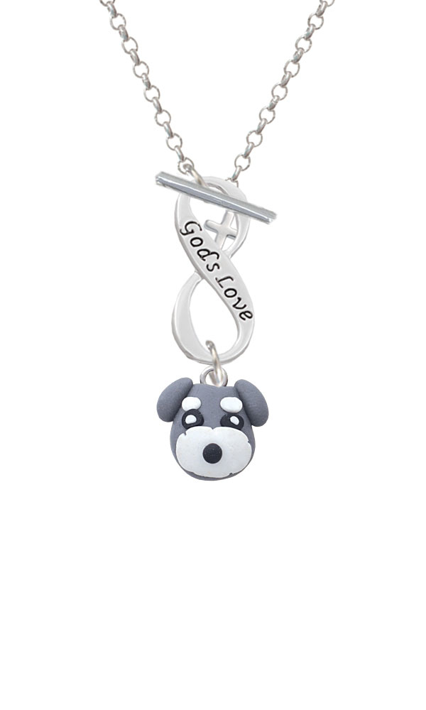 Fimo Clay Puppy Dog God's Love Infinity Toggle Necklace