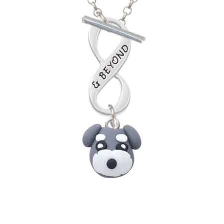 Fimo Clay Puppy Dog Infinity and Beyond Toggle Necklace