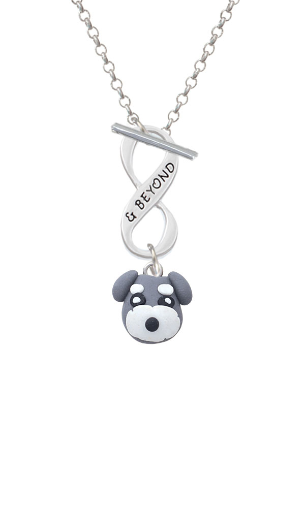 Fimo Clay Puppy Dog Infinity and Beyond Toggle Necklace