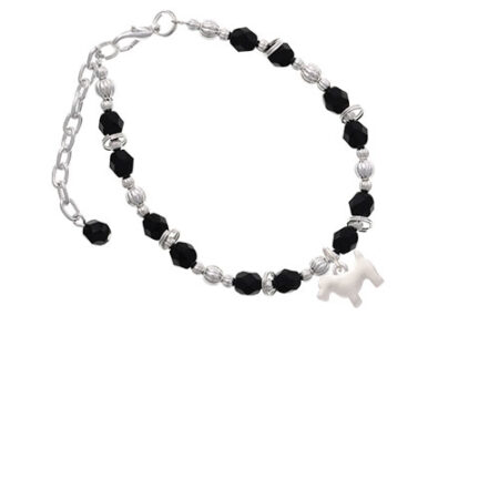 Flat Scottie Dog Black Beaded Bracelet