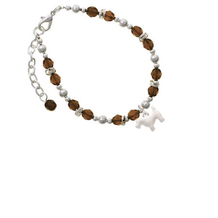 Flat Scottie Dog Brown Beaded Bracelet