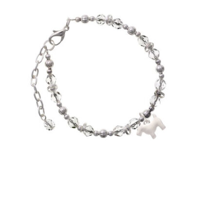 Flat Scottie Dog Clear Beaded Bracelet